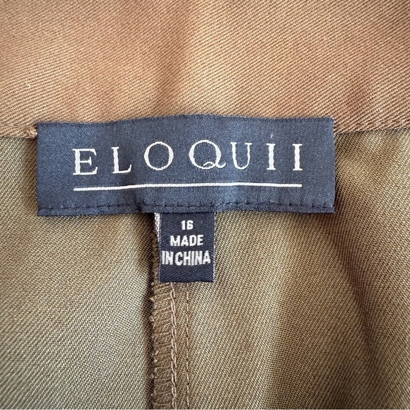 Eloquii || Green Wide Leg Pants || Tie belt || size 16 - Picture 2 of 8